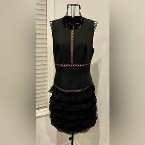 BCBG MAXAZRIA Black mini dress with lace, size 8